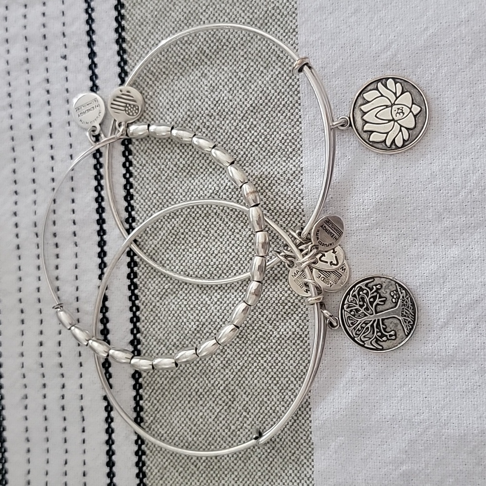 Alex & Ani stack silver